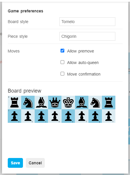 Tornelo Help Center  Customise your chess board